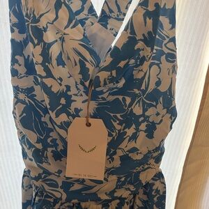 Free the Roses Blue and Cream Floral dress